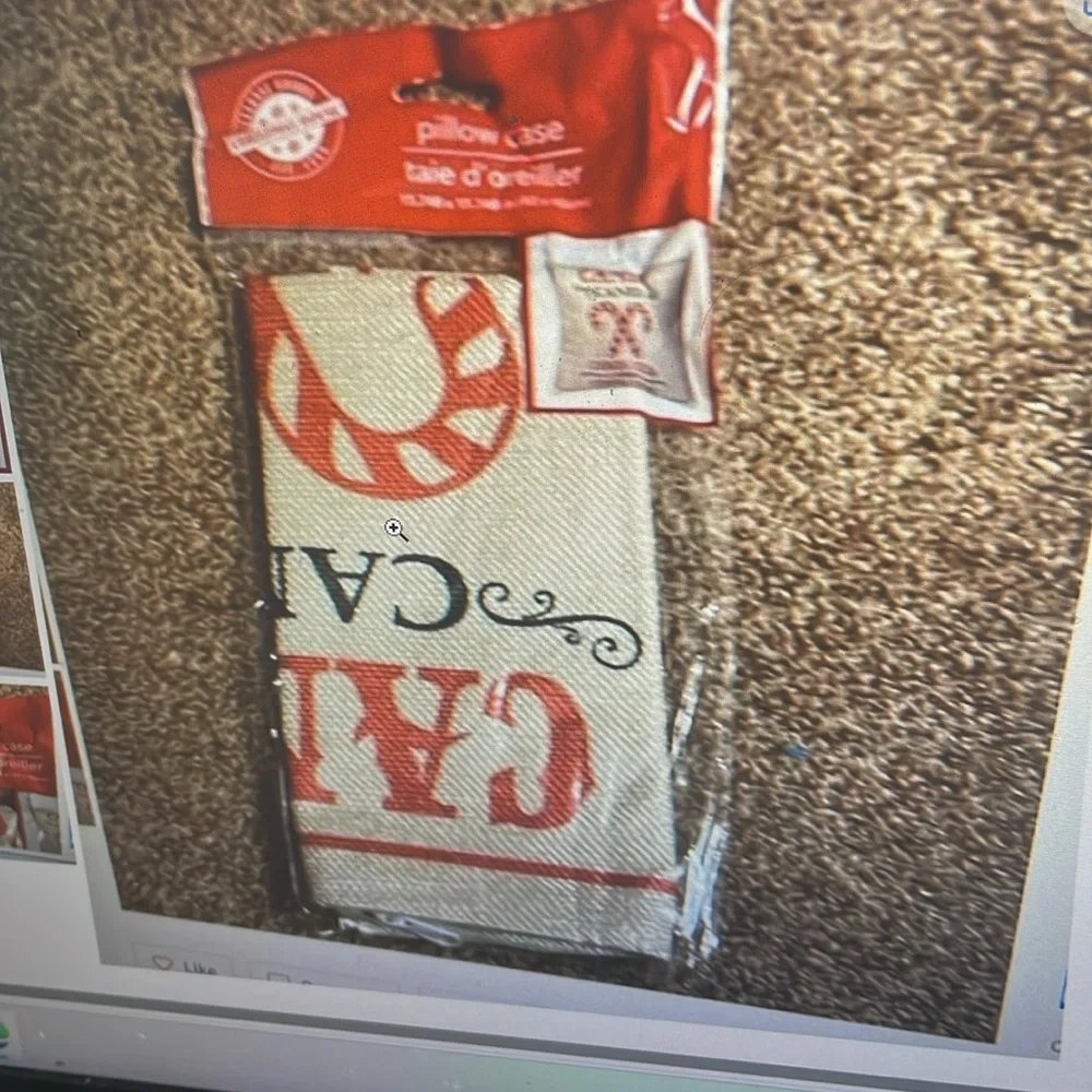Christmas house candy cane, pillow case